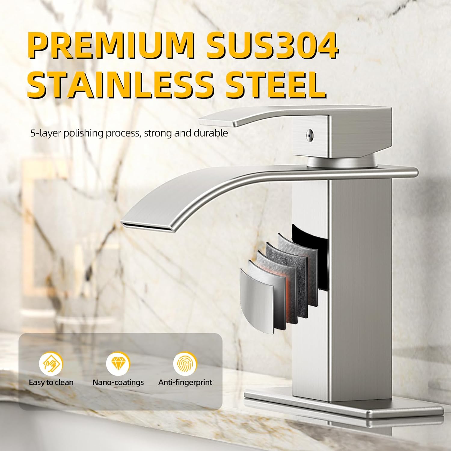 Hurran 4-Inch Centerset Bathroom Faucet