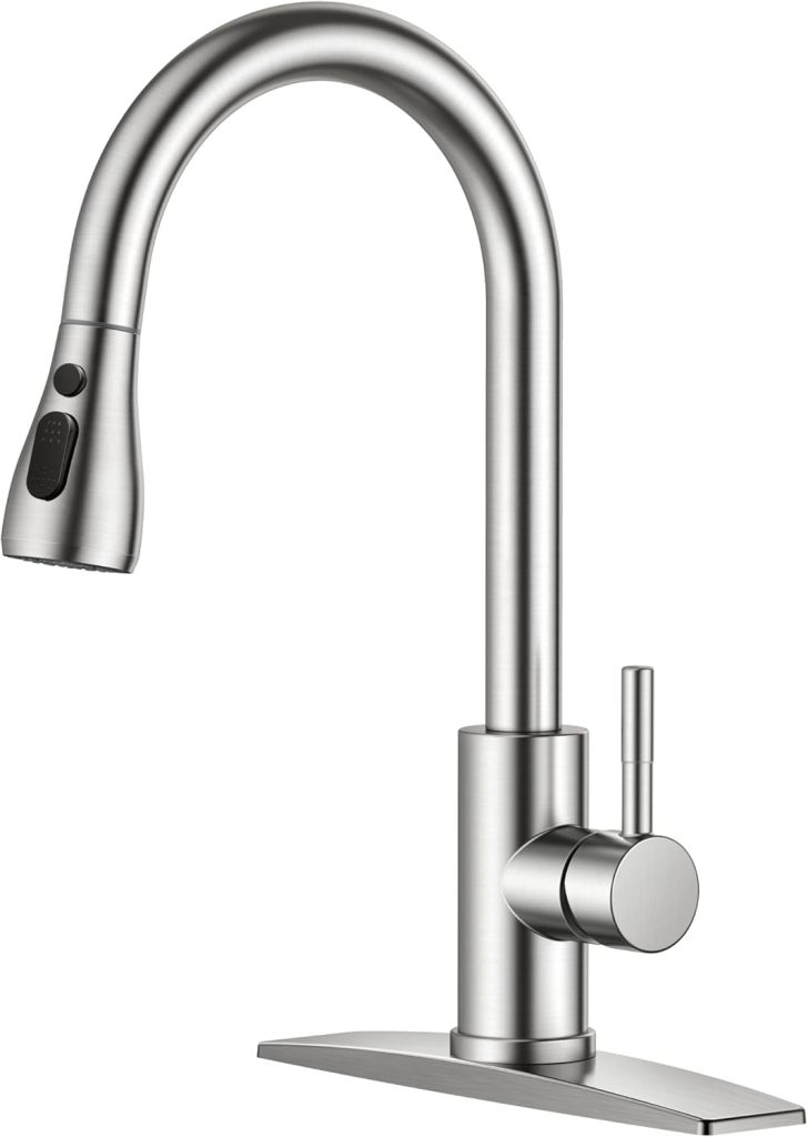 Best Modern Water Saving CUPC ORB 304 Stainless Steel Pull Out Kitchen Mixer Faucet With Pause Mode Control 3 Function Sprayer