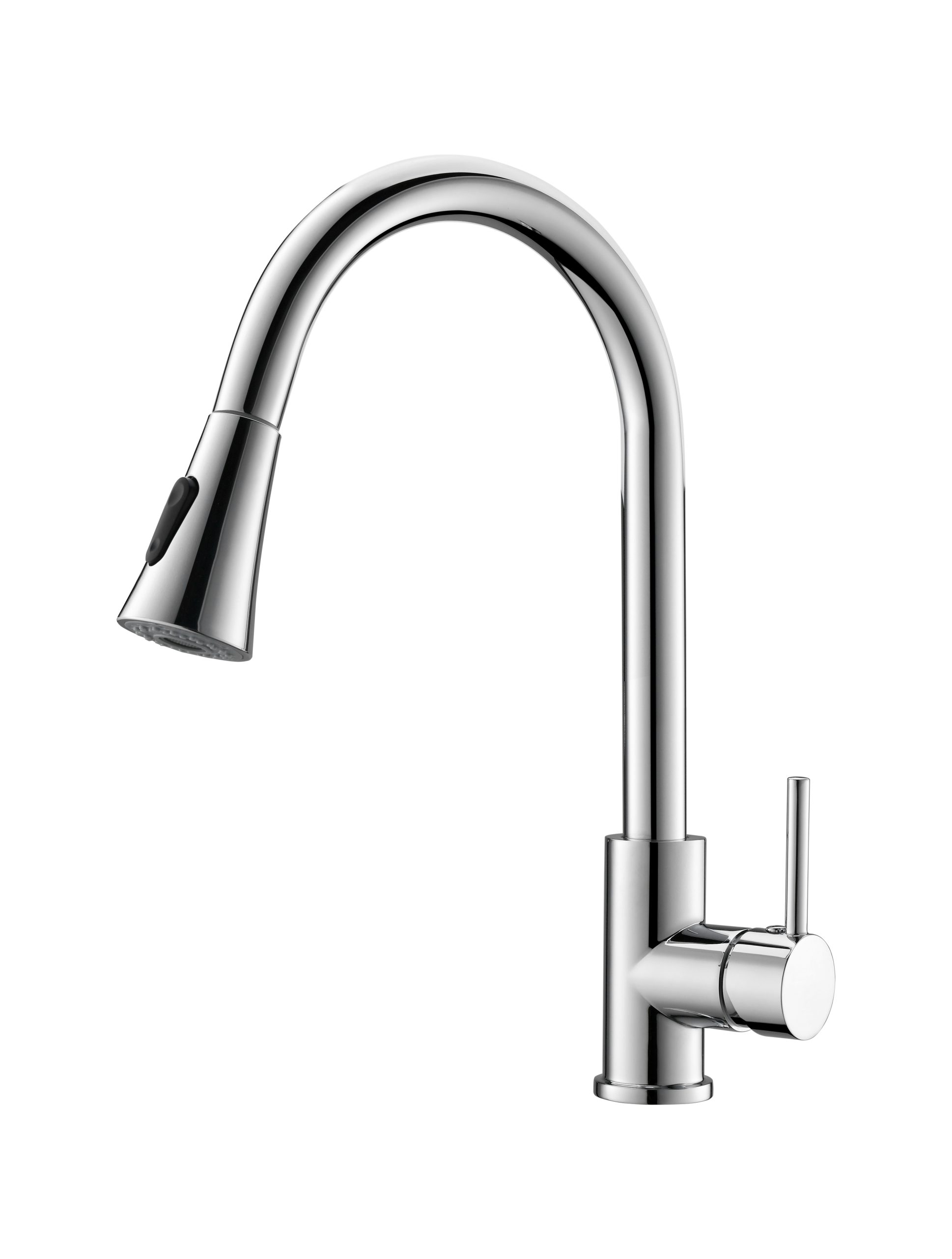 Commercial High Arc Pull Down Kitchen Sink Faucet Single Handle 3 Spray Setting Pull Out Sprayer Kitchen Tap with Escutcheon Plate